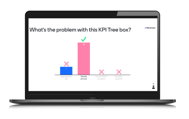 Laptop showing mentimeter survey