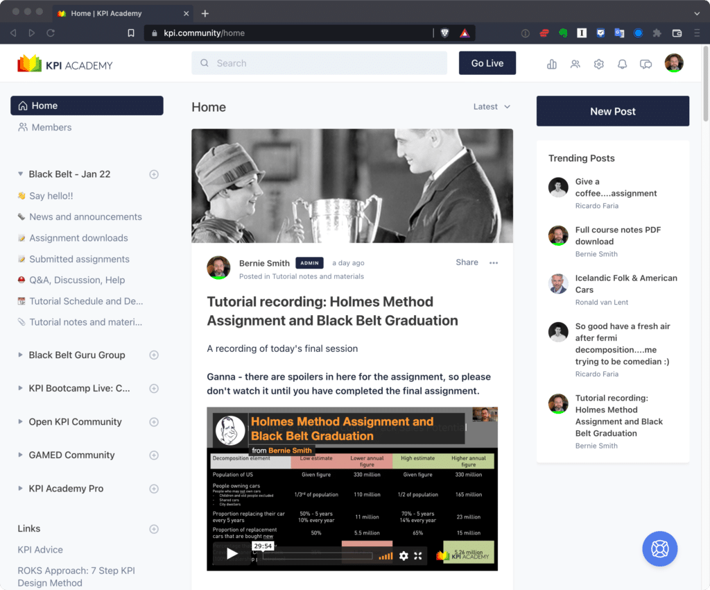 KPI community screenshot